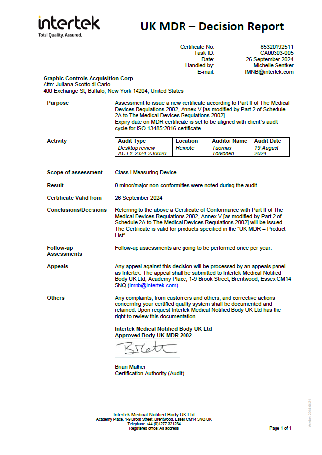 <p>UK MDR - Decision Report</p>